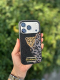 Leopar Taşlı Kılıf Siyah