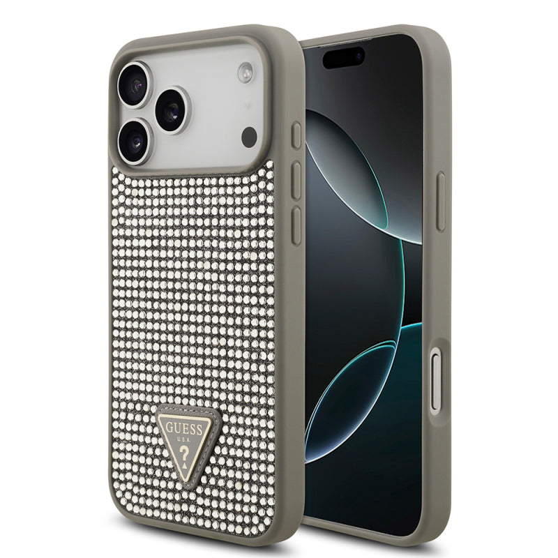 İPhone 17 ProMax Gues Üçgen Logolu Taşlı Kılıf