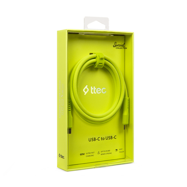 ttec USB-C - USB-C 120cm 60W PD/QC Hızlı Şarj/Data Kablosu