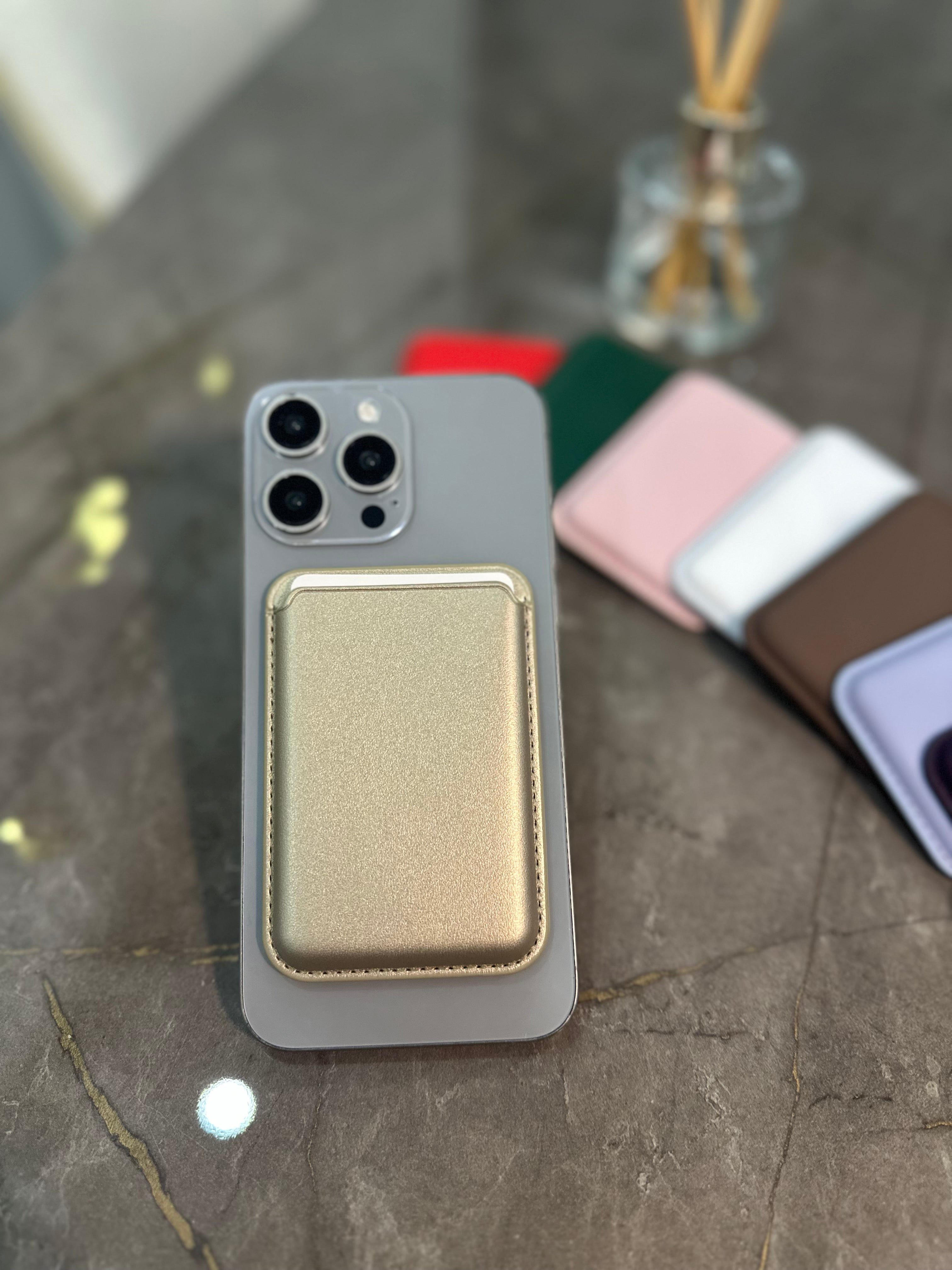 Magsafe Deri Kartlık Gold