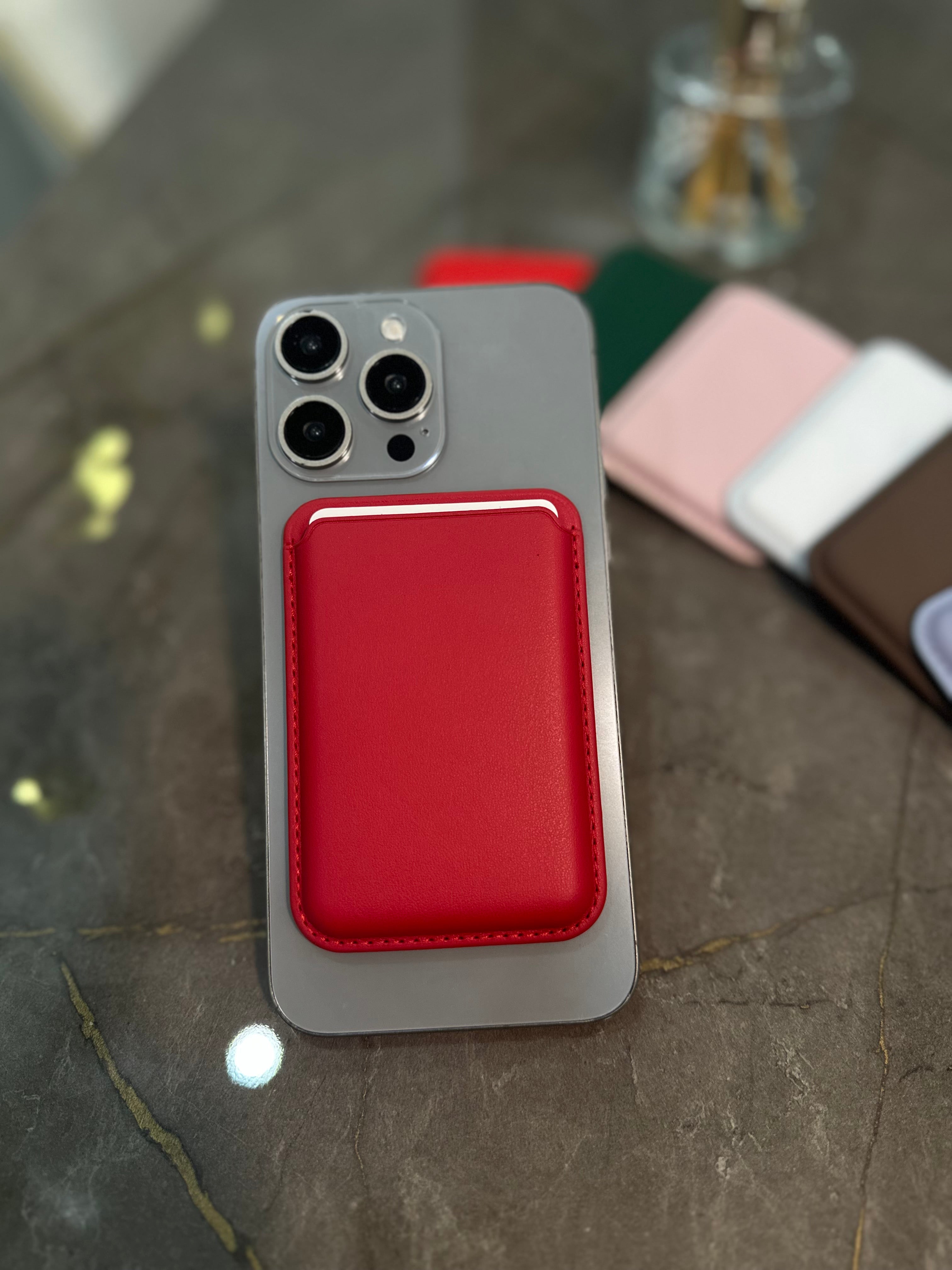 Magsafe Deri Kartlık Kırmızı