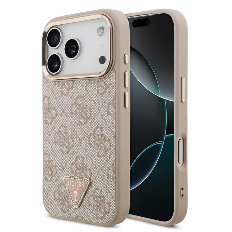 İPhone 17 ProMax Gues Taşlı Üçgen Logolu Kılıf
