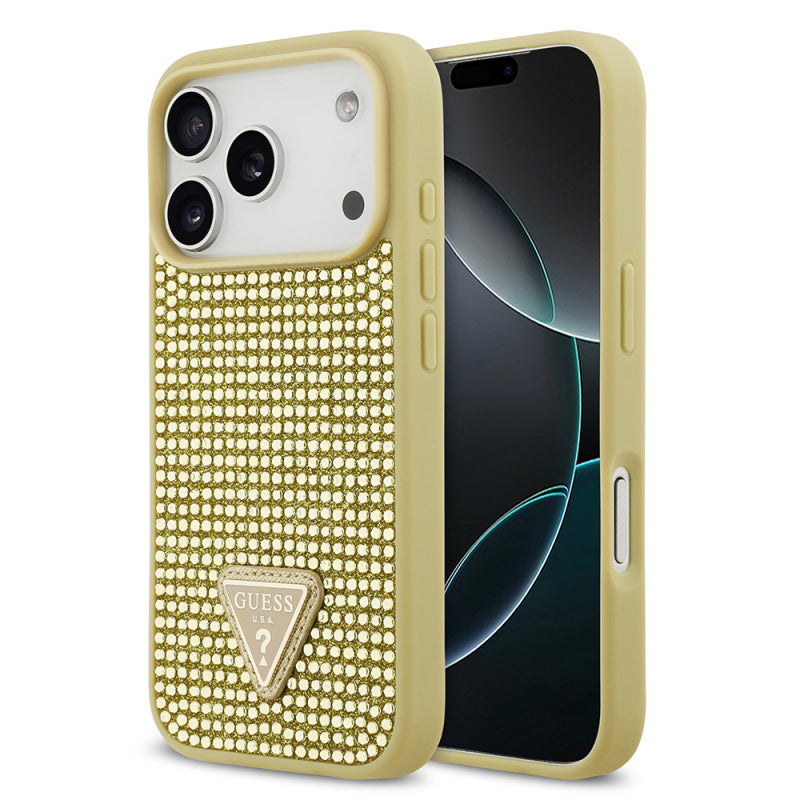 İPhone 17 ProMax Gues Üçgen Logolu Taşlı Kılıf