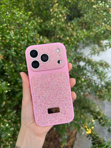 Taşlı 17 Dönüşümlü Premium Kılıf - Pembe