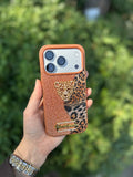 Leopar Taşlı Kılıf Kahverengi