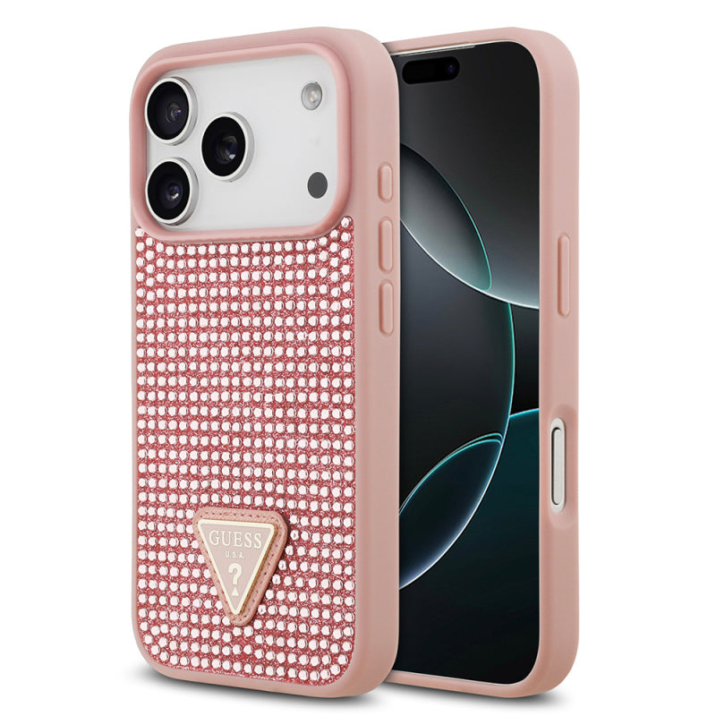 İPhone 17 ProMax Gues Üçgen Logolu Taşlı Kılıf