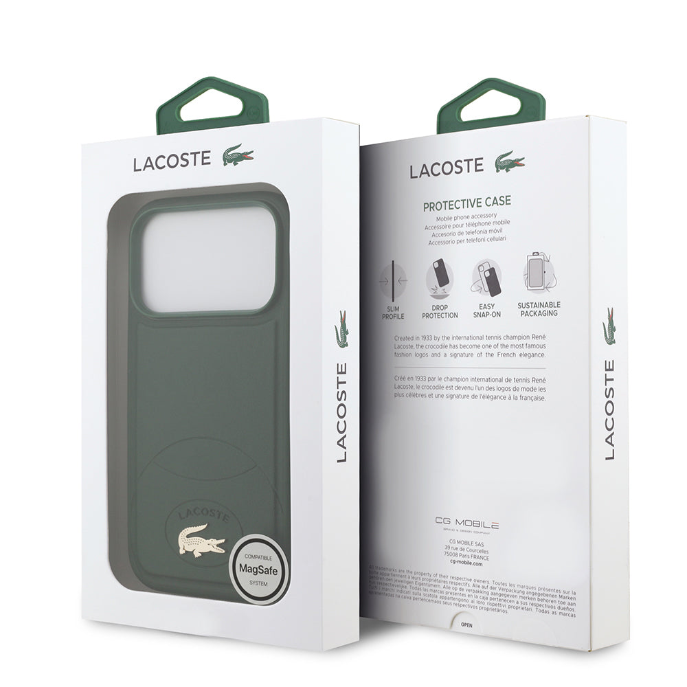 Lacoste Orjinal Lisanslı M-safe Şarj Özellikli Deri Tasarımlı Metal Logolu Kapak Yeşil