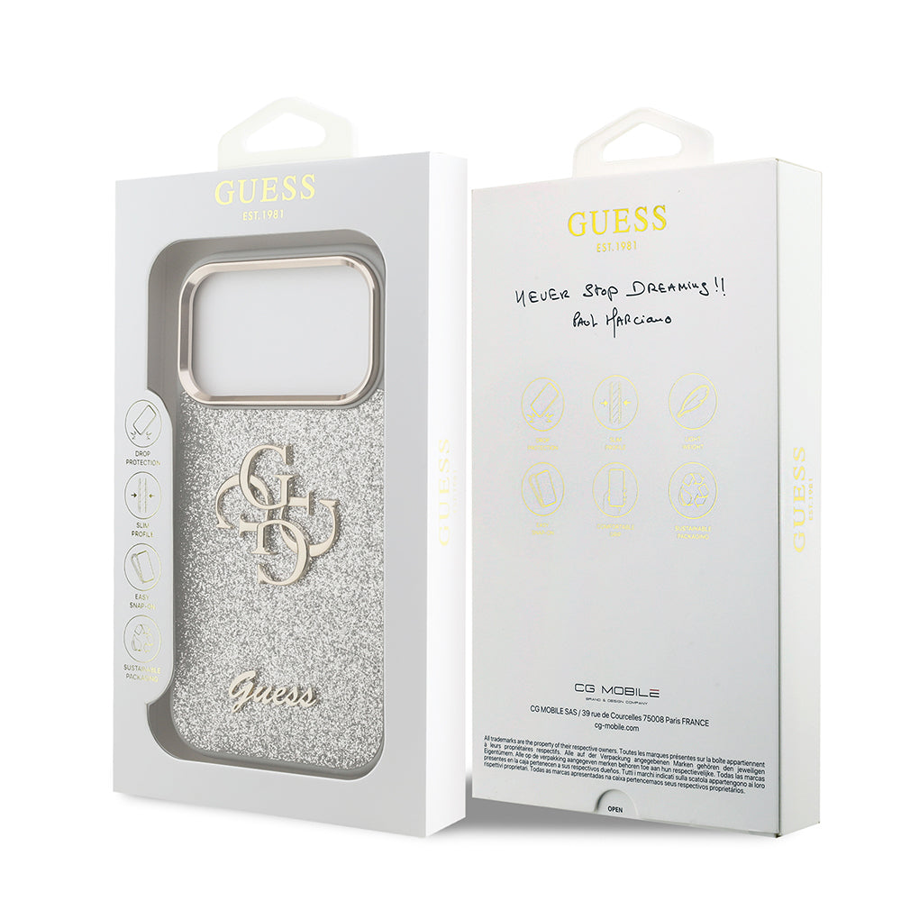 Gues Orjinal Lisanslı 4G Logolu Glitter Kapak Silver