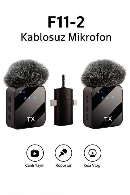 F11-2 TÜYLÜ İKİLİ VLOG LİVE SHOW (Yaka Mikrofonu)