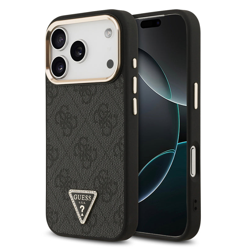 İPhone 17 ProMax Gues Taşlı Üçgen Logolu Kılıf