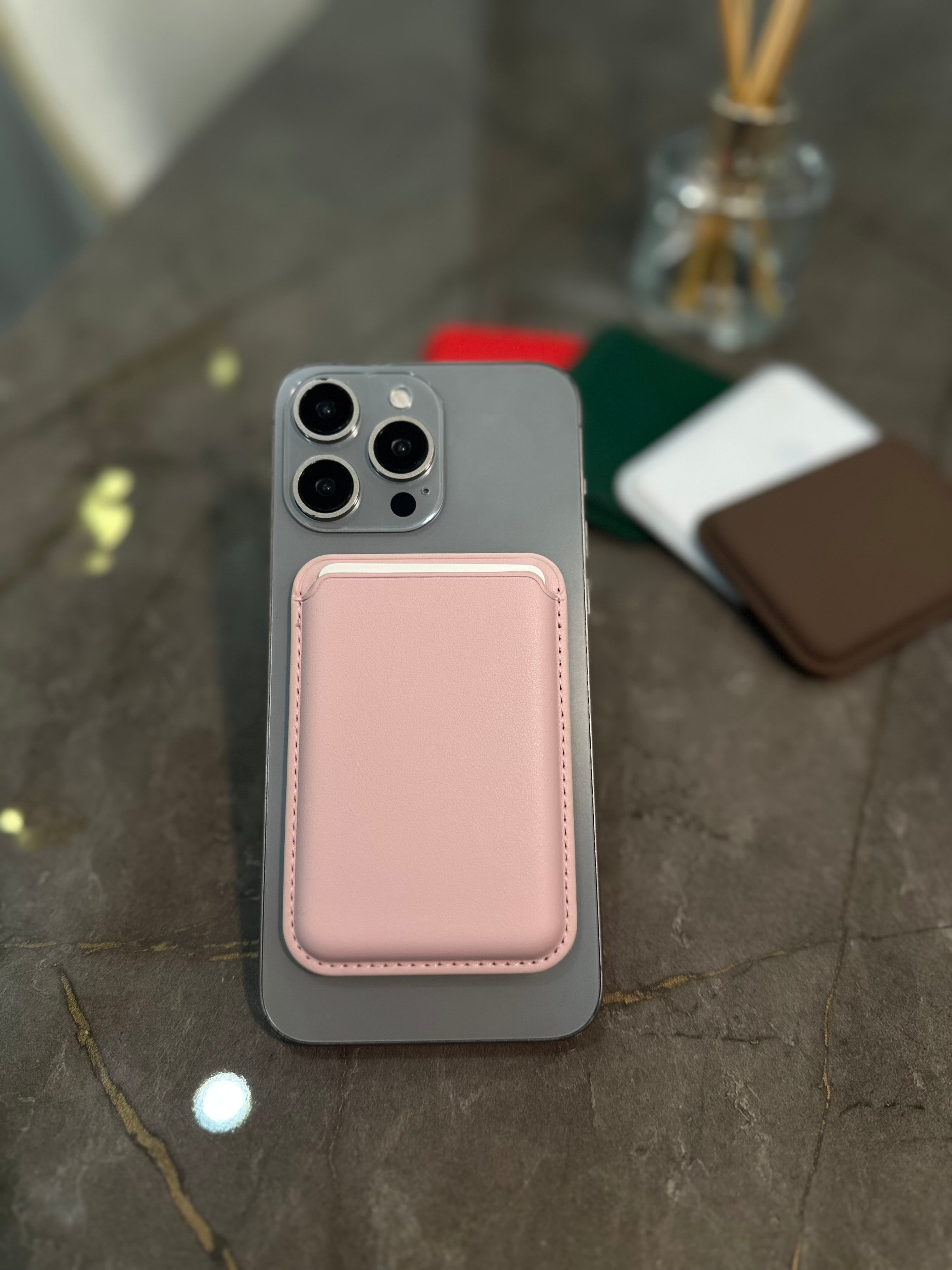 Magsafe Deri Kartlık Pembe