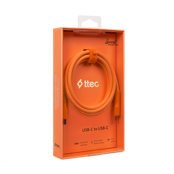 ttec USB-C - USB-C 120cm 60W PD/QC Hızlı Şarj/Data Kablosu