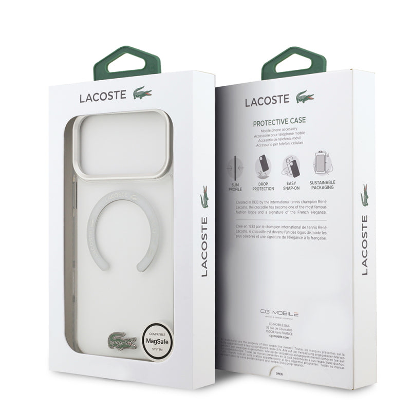 Lacoste Orjinal Lisanslı M-safe Şarj Özellikli İkonik Timsah Logolu Buzlu Kapak