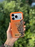 Leopar Taşlı Kılıf Turuncu