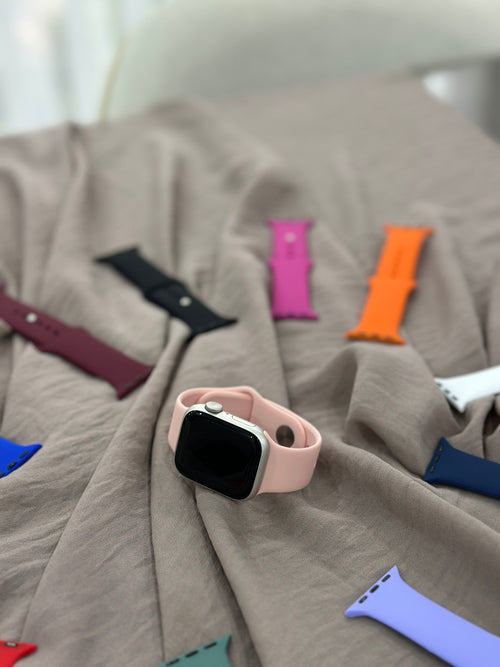 Apple Watch Silikon Kordon (Açık Pembe)