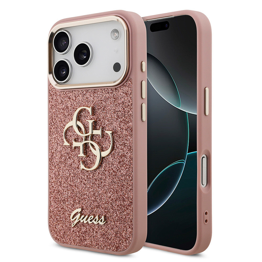 Gues Orjinal Lisanslı 4G Logolu Glitter Kapak Pembe