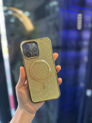 Magsafe Taşlı Kılıf Gold