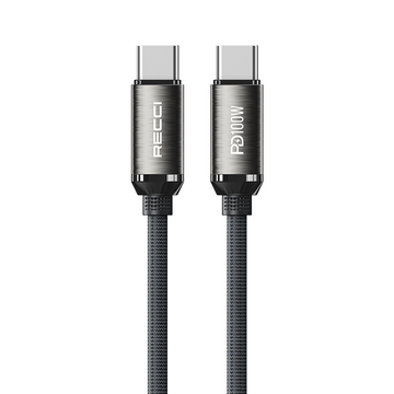 Recci  Type-C to Type-C PD 100W Örgü Tasarımlı Hızlı Şarj Özellikli Data ve Şarj Kablosu 1M